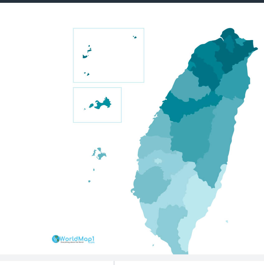 Carte de Taiwan avec les iles